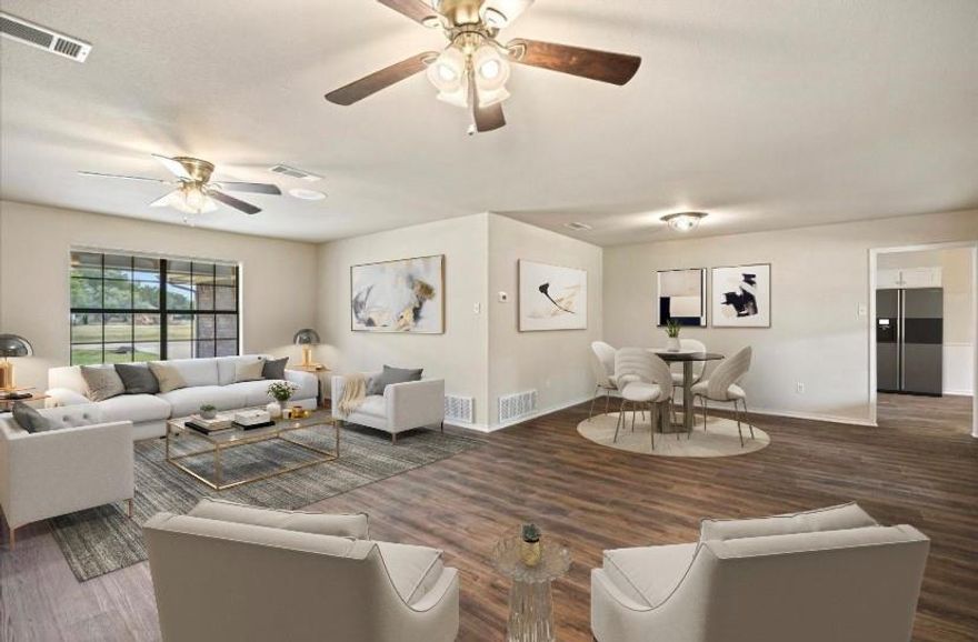 WOW NEW Air Conditioner 2023 AND ROOF 2022.   This 3 bedroom 2.5 bath house has new paint inside and out,  luxury vinyl flooring added throughout the living and kitchen,  with carpet in bedrooms.  Updated the kitchen with granite,  painted the trim outside.   This home is located behind HEB shopping area and about 2 miles from all the shopping.  Easy access to metroplex,  home has a new sunroom with carpet and ducted for air and heat making it more livable space for a sunroom, office, reading or playroom. Lake Granbury access at the community boat ramp and just a block off the water from lake.  The living room has a huge corner wood burning fireplace with a blower. Home sits on over half acre lot with trees  Home has 2 storage buildings and room for more, or pool or your next project.  This neighborhood is located at the end of Hideaway Bay estates and makes it very secluded and private.  MOVE IN READY.