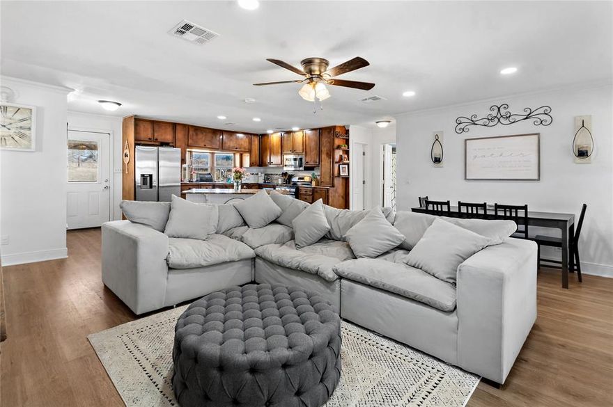 Beautifully maintained & remodeled 3 bedroom, 2 bath home on nearly 1 acre tucked away at the end of a quiet cul-de-sac just minutes from Groesbeck. Looking our over Lake Limestone! The home features a spacious layout with fresh interior paint and updated flooring in the main living areas. The kitchen offers ample cabinet and counter space, opening to comfortable living areas ideal for everyday living or entertaining. Enjoy the privacy of a large yard with mature trees and plenty of space to relax or create your own outdoor retreat. Move-in ready and conveniently located close to town while still offering a peaceful country feel.