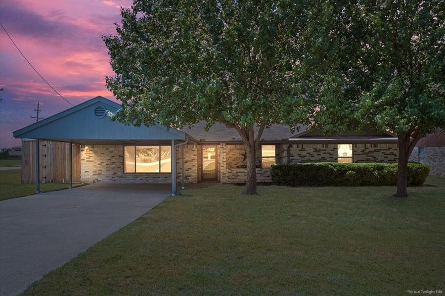 Welcome to this inviting 3-bedroom, 2-bath home situated on a spacious corner lot! With its classic brick exterior, mature shade trees, and plenty of curb appeal, this home is ready for its next chapter. Inside, you’ll find a huge bonus room perfect for a game room, home office, second living area, or a fourth bedroom.

You'll love the open floorplan, with a cozy living room featuring a wood-burning fireplace, a bright dining room with tons of natural light, and a kitchen that's just waiting for you to cuddle up and fall in love.

Step outside to enjoy the privacy of a fenced backyard, complete with two storage sheds—ideal for hobbies, tools, or extra storage. The corner lot provides added space and convenience, while the covered parking keeps your vehicle protected year-round.

This home combines comfort, function, and a fantastic location—don’t miss your chance to make it yours!