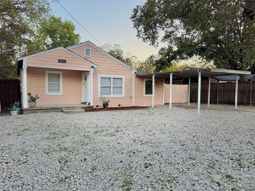 Charming South Oak Cliff Home! Perfect for an owner occupant looking to add value over time! This 3 bedroom, 1 bath home sits in a neighborhood on the rise with renovations and new builds popping up on the same street! Located just 15 minutes from Downtown Dallas with quick access to I-45, this property offers convenience and long term potential. Recent improvements include a new central HVAC system, updated plumbing, repaired foundation, fresh exterior paint, new gas lines + meter installed, laminate flooring throughout, and a small exercise room added. The large lot, with a huge backyard and a storage shed, has plenty of room for outdoor entertaining, expansion, or future upgrades. This home is ideal for a family or individual who wants to live in it and continue improving it over time. Don’t miss this opportunity to get into one of Dallas’s fastest reviving neighborhoods!