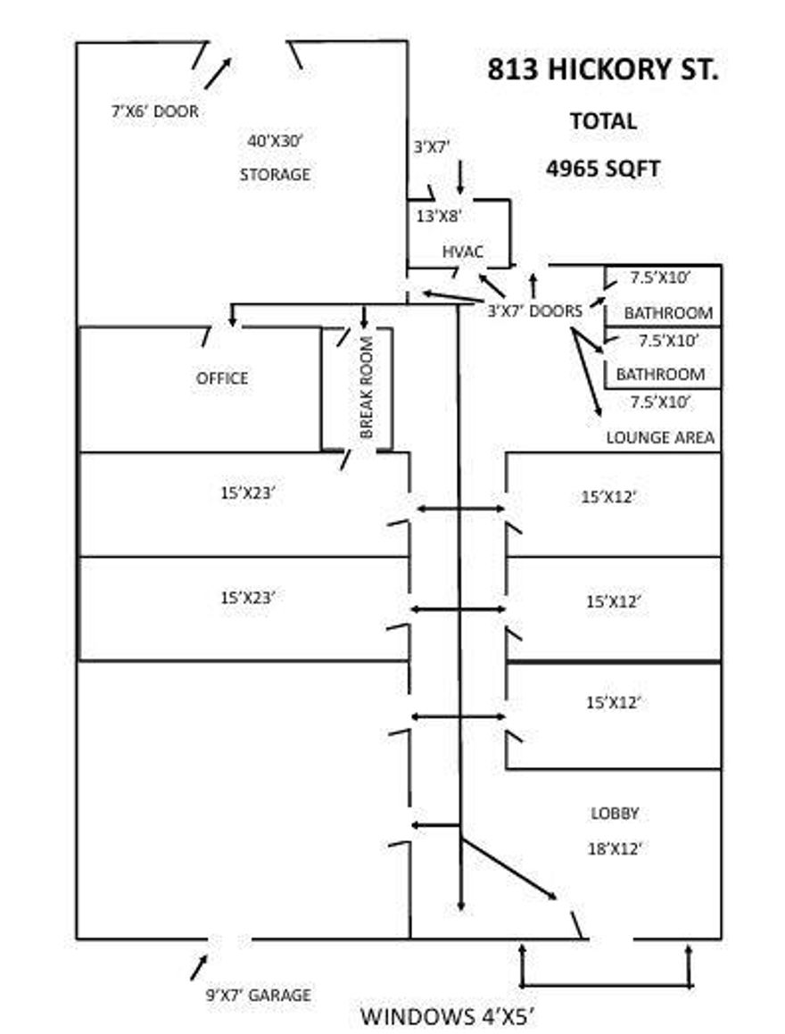DOWNTOWN ABILENE TEXAS, ALMOST 5000 SQFT OF SPACE WITH UNLIMITED OPPORTUNITY, BREAK ROOM, 2 BATHROOMS, STORAGE, OFFICE, GARAGE DOOR, LOBBY, 6 LARGE ROOMS, BROKER-OWNER
