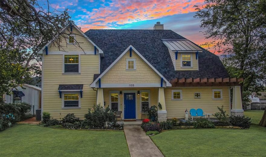 Located in McKinney’s cherished Historic District area, this custom Craftsman blends timeless character with the ease of modern living. Designed to capture the charm of early McKinney while offering today’s comfort and efficiency, this home delivers the best of both worlds — historic appeal without the upkeep of an older home. A rare find, featuring two primary ensuites, perfect for multi-generational living, long-term guests, or a private retreat for owners and visitors alike. With four spacious bedrooms and an oversized media, music, or hobby room, this home adapts beautifully to your lifestyle — from hosting family gatherings to working or creating from home. The heart of the home is a light-filled kitchen with stainless-steel appliances, ideal for entertaining or quiet mornings overlooking the beautiful backyard. Step outside to your backyard oasis, complete with lovely perennial landscaping and a bubbling fountain that create a tranquil escape. Enjoy morning coffee, afternoon tea or weekend gatherings surrounded by the soothing sounds of water and nature. Additional features include a new roof, two-car garage with Level 2 EV charging station and 30-amp RV charger, combining historic charm with modern convenience. Enjoy the quintessential McKinney lifestyle — stroll to events, festivals, dining, and boutique shopping on the Historic Downtown Square. When you’re ready for nature, follow the nearby trail to Towne Lake or Finch Park for a walk, picnic, or a game of pickleball or tennis. The perfect blend of historic inspiration and modern design — offering charm, comfort, and an unbeatable location in one of North Texas’s most beloved neighborhoods.