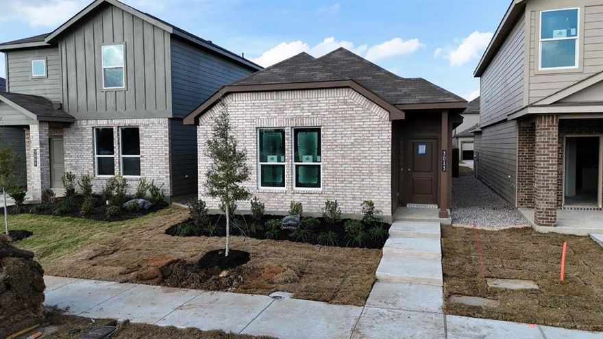 Available for Quick Move-in!! Fabulous new D.R. Horton home in the new community of Orchard Village located in South Fort Worth within Everman ISD. Newly designed homes to suit the needs of today’s buyers. Beautiful single-story Acorn floorplan (Elevation B) featuring 3 bedrooms and 2 baths. Modern open-concept design with a large chef’s kitchen complete with granite countertops, island, stainless steel appliances, electric range, and spacious pantry. Bright dining area opens to a spacious living room. Luxurious main bedroom with 5-foot oversized shower, cultured marble vanities, and a walk-in closet. Extended tile flooring at entry, hall, and wet areas. Home includes America’s Smart Home Technology. Exterior features include a covered front porch, covered back patio, 6-foot privacy-fenced backyard, full landscaping package, and full sprinkler system. This home is complete and move-in ready! A perfect blend of comfort and convenience-Tee off at nearby Southern Oaks Golf Course, pursue higher education at TCC South Campus, plus short commute to I-20, I-35, and DFW Int'l Airport.
