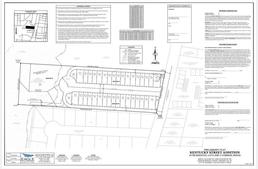Don't miss this fantastic investment opportunity to develop a 34 unit townhome community in a prime location adjacent to Finch Park and close proximity to highly desirable historic downtown McKinney.This project provides a great opportunity for developers and investors alike.  No need to wait for the slow and grueling process of getting approvals from the city!! Pull your permits and start building your new development! Conveniently located near Hwy 75, 380 and 121, making it desirable for commuting to all of DFW. McKinney and Collin County are experiencing exponential growth, and is already home to many corporations, 25 golf courses, expanding international airport and some of the best shopping and dining complexes in the South. Contact us today to schedule a viewing or to get more information.