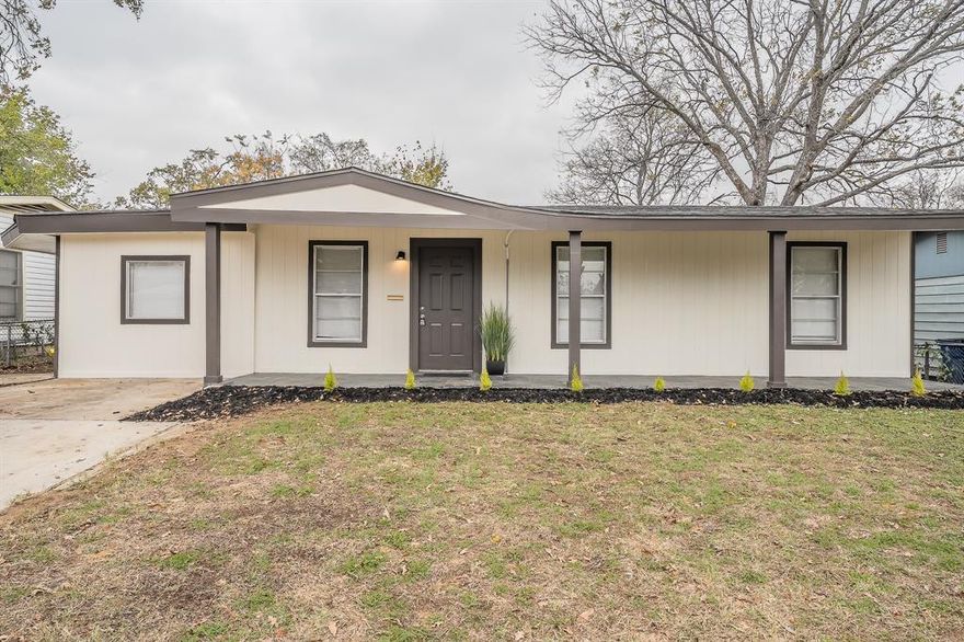 Discover this amazing ranch-style home in the heart of Haltom City, beautifully transformed with a full custom remodel. From the moment you walk in, you’ll appreciate the open floor plan, stylish finishes, and thoughtful upgrades throughout.

This home features new paint inside and out, an all-new 30-year roof, updated electrical, and a new high-SEER HVAC system with independent room controls for maximum comfort and efficiency. The oversized bedrooms with walk-in closets offer plenty of storage and comfort. An executive master bedroom suite features a massive layout and a beautiful bathroom with a luxury walk-in shower for two.

Enjoy cooking and entertaining in the brand-new custom kitchen, featuring hardwood cabinets, stainless steel appliances, white quartz countertops, and modern lighting. Additional upgrades include a tankless hot water heater, luxury flooring, and a covered front porch perfect for relaxing.

Step outside to a huge backyard designed for entertaining, offering endless possibilities for gatherings, outdoor living, or future enhancements.

Located close to shopping, dining, and major conveniences, this stylish ranch offers comfort, quality, and exceptional value. Move-in ready and truly one of a kind!