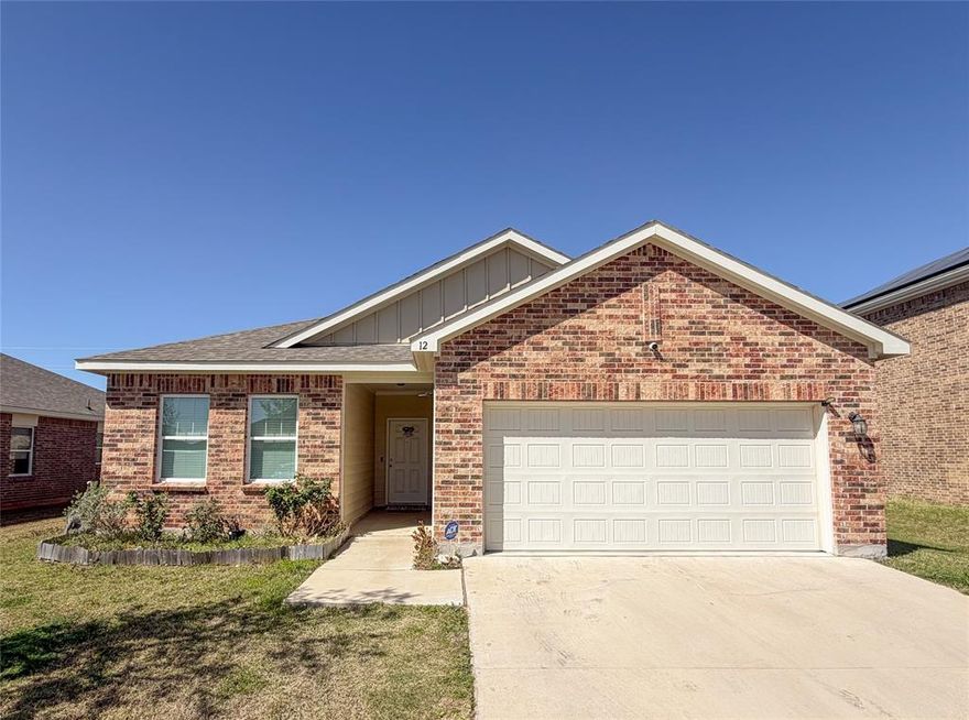 Like-new 4-bed, 2-bath home built in 2022 and never occupied. Open-concept living flows from the kitchen to the dining and living areas, with granite countertops and stainless steel appliances. Spacious primary suite with private ensuite. 2-car attached garage, brick exterior, landscaped lot with sprinkler system. Minutes from I-35W and 121 for easy access to Fort Worth dining, shopping, and amenities. Zoned to Crowley ISD (Sycamore Elementary, H.F. Stevens Middle, Crowley High). HOA managed by Vision Community Management. Newer construction at an attainable price point — move-in ready.