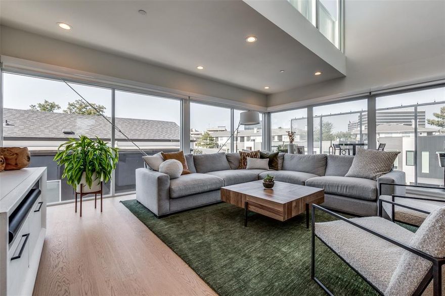 Available September 8th or sooner! Absolutely Stunning Modern 4 Story Condo in Ideal location...Convenient to SMU, Restaurants, Shopping, and more! Built in 2020 with many upscale touches. The living area is designed to showcase the townhome style home with amazing 27-foot ceilings and tons of natural light. The catwalk and balcony are intertwined with the living area to form one contiguous space for gatherings. The townhome features hardwood floors throughout and matching wood cabinetry, staircases, and accent walls. The open kitchen boasts a Sleek and modern design with a gas stovetop, Double ovens, a buiilt in refrigerator , and stainless vent hood. Gated driveway as well! The Coles Manor Condos were designed by Joshua Nimmo, AIA Award-winning architect. This is a rare opportunity to lease such a fine property. Offered both Unfurnished for the listed price, or furnished for $5800 Monthly. Please see application instructions in matrix.