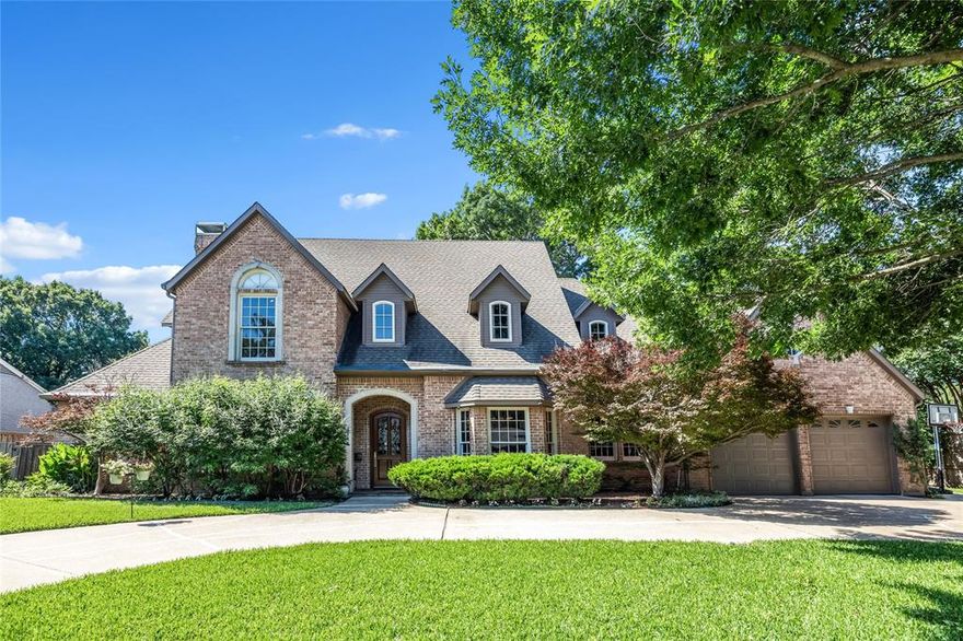 Nestled on a peaceful, heavily treed interior lot in a prime location within the coveted private school corridor, this beautiful traditional offers timeless style and exceptional livability. Featuring 4 bedrooms, a handsome study with fireplace, and 3 spacious living areas, the thoughtfully designed floorplan is perfect for entertaining or everyday living. One secondary bedroom is oversized and ideal as a second primary suite, guest retreat, or flexible living space. Front and back staircases add convenience and character, while rich hardwood floors, tall ceilings, beautiful crown moldings, and abundant natural light create a warm and inviting atmosphere throughout. Three fireplaces add warmth and charm to the home’s inviting living spaces. The open kitchen flows seamlessly into the breakfast room and main living area, while the formal dining room with butler’s pantry is ideal for hosting gatherings. Upstairs media-game room provides the perfect retreat for movie nights, play, or relaxing. A large walk-in attic offers excellent storage space. Step outside to your private backyard oasis complete with a sparkling pool, spa, firepit, and covered patio surrounded by mature trees for ultimate privacy and tranquility. Meticulously maintained by the seller, the home has seen numerous system updates including HVACs, water heaters, and roof for added peace of mind.