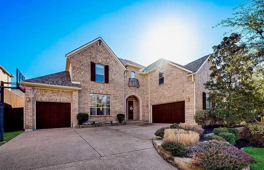 Beautiful Drees custom home near 121 and Alma featuring 5 beds, 4 baths, and a 3-car garage. Hand-scraped wood floors, high ceilings, and a great layout with the primary suite and a second bedroom downstairs. Upstairs includes three additional bedrooms, two full baths, a game room, and a media room.  Large covered back patio provides lots of space for outdoor entertaining.  Close to the Allen ISD STEAM Center, Terrell Rec Center, Costco, The Farm development, and Twin Creeks Golf Course.  Zoned to highly rated Allen ISD, this neighborhood offers a community pool, greenbelt, jogging & bike path, park, and a playground.  Minimum credit score 700 to apply.