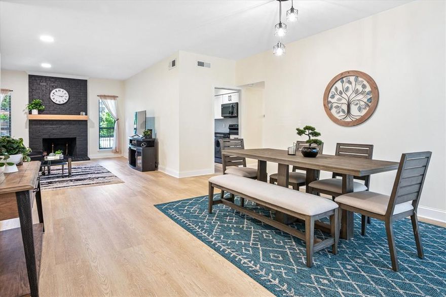 Completely reimagined in 2022, this stunning 2-bedroom, 2-bathroom condo seamlessly blends modern design with cozy charm. Step inside to find a bright and open floor plan featuring high-end finishes, updated flooring, and contemporary fixtures throughout. The heart of the home is the inviting living area, centered around a wood-burning fireplace—perfect for relaxing evenings.

The sleek kitchen offers updated cabinetry and stainless steel appliances, while both bathrooms have been tastefully renovated with modern tilework and premium fittings. The spacious primary suite includes ample closet space and a beautifully updated en-suite bath.

Enjoy your own private, fenced outdoor area—ideal for morning coffee or enteratining. This move-in-ready home is perfect for anyone seeking comfort, style, and a low-maintenance setting.

Please find list of updates in transaction desk.