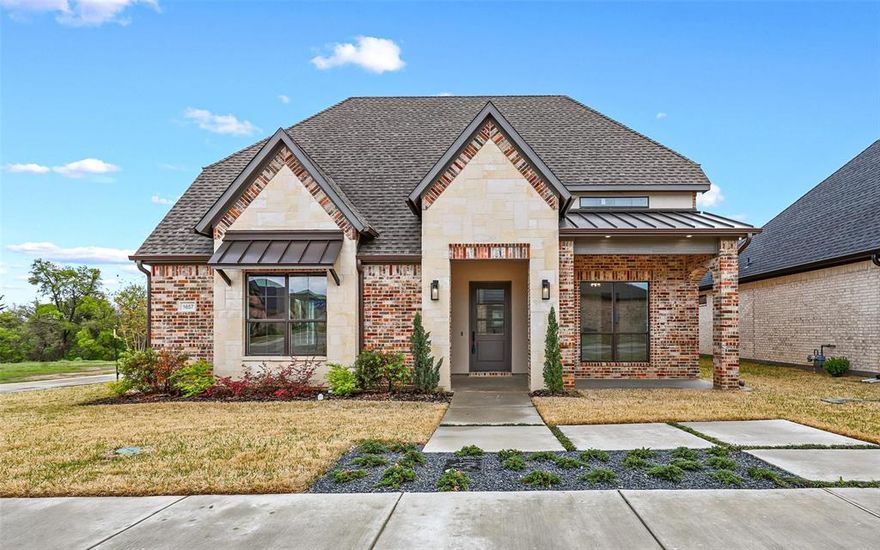 Don't miss this one! Stunning NEW CONSTRUCTION centrally-located in booming Midlothian with convenient access to 3 major highways for an easy commute to Dallas, Ft Worth, or DFW airport. This custom 2-story home has a layout that is extremely well designed with soaring ceilings and generous upgrades. An open, inviting family room awaits with a chef's dream kitchen nestled in the heart of home. Entertain in the beautifully-crafted kitchen with quartz countertops, Forno gas range and hood, stainless GE Profile appliances, custom cabinets, soft close drawers. Primary bedroom has opulent ensuite bath with double vanity, soaking tub, oversized walk-in shower, large walk-in closet with built-ins. A spacious office and mudroom round out this functional interior. Outside you'll find upgraded landscaping, full sod, irrigation. Foam insulation, wired for TV and cameras, this home has it all. Just a short walk to access to clubhouse, pool, and walking trail in this beautiful, quaint neighborhood.