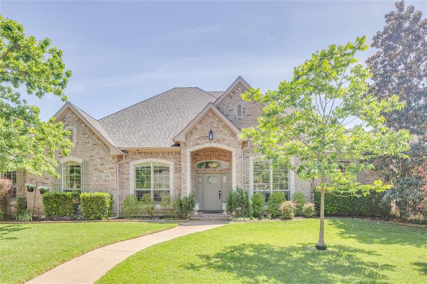 Stunning custom home with all the amenities in a small private subdivision (21 homes) with no thru traffic. Elegant soft country French style with Juliette balcony and fluted columns. The millwork in this home is extraordinary. The Study-Office-Library features built-ins and a fireplace. A second fireplace greets you as you enter the heart of the home. Abundant natural light floods the great room and beautiful well-appointed kitchen. Split bedrooms downstairs include an in-law with ensuite and the oversized primary with idyllic bath and a generous 3-tiered closet. The family-friendly floor plan continues as you move upstairs to find two bedrooms connected by a Jack-and-Jill bath and adjacent to a common area with built-ins and desk suitable for everything from homework to hobbies. And multiple access points to walk-in attic space. The garages are split between a two-car and single tandem both with direct access to the home. The home is surrounded by lush landscaping and the backyard offers a very private and tranquil setting. Trails West is a newer quiet neighborhood located close to all of life's necessities and a quick connect to Green Oaks for circumventing Arlington or I-20 for points elsewhere. Schools are some of Arlington's finest!
