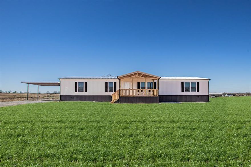 Ready to fall in love with your next home? This brand-new construction brings the perfect mix of modern style, open space, and effortless entertaining. Bright, airy, and thoughtfully designed, it’s made for living well—and living comfortably. The show-stopping kitchen comes fully equipped with a range, dishwasher, refrigerator, and a generous eat-in island that’s perfect for morning coffee, weekend brunch, or gathering everyone together. Tons of counter space, beautiful cabinetry, and eye-catching decorative lighting in the kitchen and dining areas keep things both stylish and functional. Flowing right off the kitchen, the living room is made for movie nights, game days, and hosting friends—with plenty of space for oversized furniture. With five spacious bedrooms and three full bathrooms, there’s room for everyone (and then some). The primary suite is your personal retreat, featuring a private en-suite bath and a huge walk-in closet you’ll love. Extras you’ll appreciate include a dedicated laundry room with washer and dryer connections and extra storage, a 10x18 covered front deck for relaxing evenings, an 8x8 back deck for grilling, a 20x20 carport, private well and septic system, smart panel skirting, and a 1-year manufacturer’s warranty for peace of mind. Best of all—NO HOA. This one checks all the boxes. Schedule your showing today before it’s gone! FHA, VA, USDA, and Conventional Loans are welcome! 

All information is deemed reliable but not guaranteed. Buyers and buyers’ agents are responsible for independently verifying all information, including but not limited to construction status prior to inspections, lot dimensions, easements, school district, and subdivision restrictions.  Some images may include AI-generated enhancements, and interior photos depict a staged model home. Please contact the listing agent to confirm whether the home is on site, the location of the model home, and current construction status.