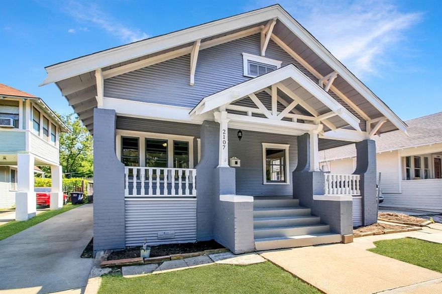 Nestled in the highly sought-after Historic Fairmount neighborhood, this beautiful bungalow offers the perfect blend of timeless character and modern comfort all just minutes from the best of Fort Worth. Enjoy leisurely strolls through tree-lined streets or walk to popular dining and coffee spots along Magnolia Avenue. The inviting front porch sets the tone for relaxed living ideal for morning coffee or evening gatherings with friends and family. Inside, the home features 3 bedrooms, 2 bathrooms, and 2 versatile living areas. Original hardwood floors flow throughout, showcasing the craftsmanship and charm of this historic gem. The flexible layout allows you to tailor the space to your lifestyle whether you need additional living, dining, or work-from-home areas. The front bedroom offers excellent versatility as a home office or guest room and includes access to a convenient Jack-and-Jill bathroom. Crown molding, detailed window and door trim, and other period touches add warmth and character throughout. The kitchen is thoughtfully updated with granite countertops, stainless steel appliances, and custom cabinetry with elegant glass-front uppers perfect for both everyday living and entertaining. Step outside to a shaded backyard retreat, complete with an 8-foot cedar privacy fence ideal for relaxing or hosting gatherings. This home truly captures the essence of Fairmount living, combining historic charm, modern updates, and an unbeatable location.