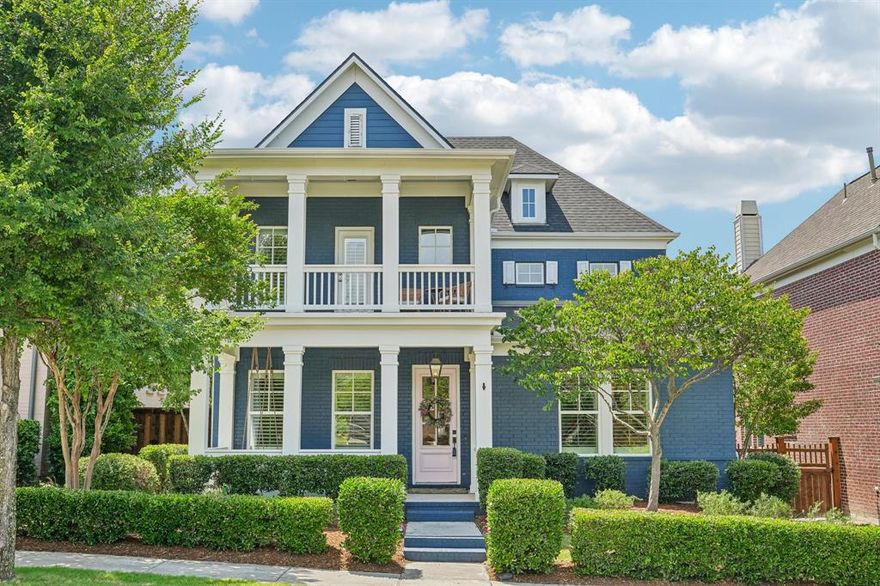 Located in Tucker Hill, one of North McKinney’s most desirable master-planned communities, this beautifully designed, high-quality home by Darling Homes offers the space, layout, and finishes sought by today’s selective buyers. Built in 2014 and carefully maintained and updated, the home delivers a functional floor plan with multiple indoor and outdoor living areas. The main level features an open-concept layout anchored by a spacious living room with wood floors that flow seamlessly into the kitchen and dining spaces—ideal for both everyday living and entertaining. The kitchen is positioned for function and visibility, with high-end appliances, exquisite finishes, ample counter space, storage, and direct access to the main living area. The primary suite is privately situated and offers a well-proportioned bedroom, gorgeous ensuite bath, and walk-in closet. Secondary bedrooms are split for flexibility and privacy, making the layout suitable for guests and family. A beautiful office or study is centrally located for work-from-home needs. Additional living space upstairs provides options for a media room or game room. Outside, the front of the home features a large front porch AND an upper balcony, providing the perfect places for a cup of coffee, pleasant views of the unique homes, and conversations with neighbors. The backyard features a huge, comfortable porch with plenty of room for entertaining or just relaxing with family and friends. Tucker Hill offers a resort-style pool and clubhouse, playgrounds, green spaces, walking trails, and sought-after Prosper ISD schools. Come see why so many are looking to make Tucker Hill their home.