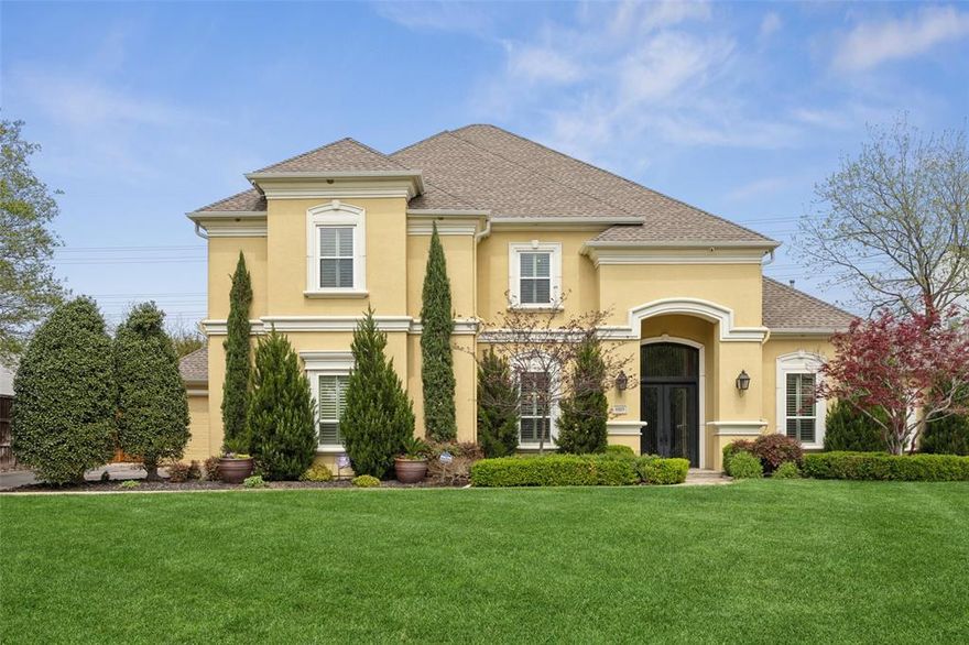 Nestled in a coveted area just moments from the shops and dining at Preston Royal, this beautiful 5-bedroom, 5-bathroom home offers the perfect blend of classic Mediterranean architecture and modern updates. The thoughtfully designed floor plan provides an effortless flow with both a casual living room off the kitchen and a formal living room with tall ceilings and a fireplace.  With the primary suite and a guest bedroom located on the main floor, both featuring luxurious en-suite bathrooms, convenience and comfort are paramount.  

The home boasts a stunning pool and spacious yard, ideal for relaxation or entertaining guests. Recent updates include an updated chef’s kitchen, a new roof and gutters, new pool equipment, several new appliances, and much more, ensuring the home is both stylish and functional.  This home provides a wonderful opportunity to own a beautiful Mediterranean gem in one of the most desirable locations.  Note: The last photo is a rendering with a different exterior paint color.