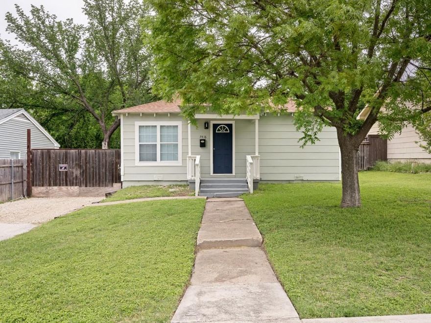 Charming updated 2-bedroom, 1-bath home in Ridglea West featuring an open floorplan, luxury vinyl plank flooring, and decorative lighting. Built in 1948, this move-in ready home offers central HVAC, detached carport, and spacious lot with fenced backyard. Convenient Fort Worth location near shopping, dining, and major highways. Great opportunity for owner-occupant or investment.