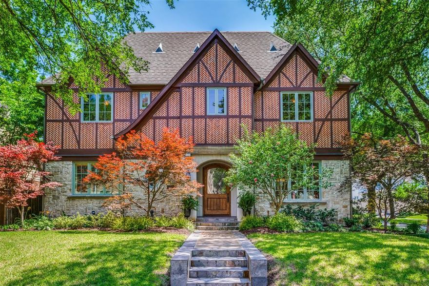 First time to be presented to market. Built by Mark Molthan of Platinum Builders as a custom construction for the current owner. This home features a wonderful floor plan with the primary ensuite on the first level with large walk-in closet. Office. Second level features four generously sized secondary bedrooms, living space, and large climate controlled flex space. Open kitchen to spacious casual living area. Large dining and seating area opens to the foyer. An abundance of large windows, hardwoods, stately millwork, and oodles of storage. Covered patio with fireplace and television. Primo walkable Park Cities location to schools, shopping, and dining.