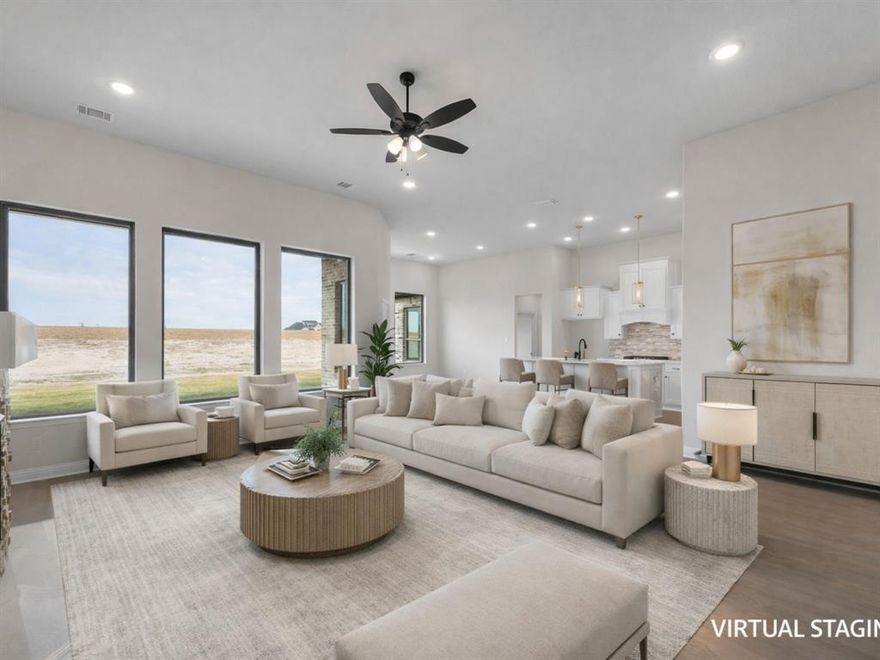 Surrounded by wide-open Texas skies, this single-story residence brings together generous living spaces, refined finishes, and a floor plan that adapts beautifully to everyday life. With 5 bedrooms, 4.5 baths, and nearly 2,900 sq ft, the home unfolds in a way that feels both expansive and intimately connected. The main living area sits at the center of the layout, anchored by a sleek gas-log fireplace and tall ceilings that add volume without sacrificing warmth. Natural light filters in from multiple angles, highlighting the blend of wood, tile, and thoughtful architectural detail throughout.

The kitchen is positioned to support everything from quick mornings to full gatherings, offering a large island, built-in cabinetry, and a walk-in pantry that keeps the space organized and uncluttered. The dining room sits just steps away, creating an easy rhythm between cooking, serving, and hosting. A separate game room adds a relaxed zone for entertainment, study sessions, or weekend lounging—whatever your household needs in the moment.

Each bedroom is arranged for privacy and comfort, making the home ideal for multigenerational living or frequent guests. The primary suite feels intentionally tucked away and features a calming bath with dual vanities, a soaking tub, a separate shower, and a well-appointed walk-in closet. Outdoors, the covered patio extends your usable space and opens to a deep, private backyard—an acre of land that invites future outdoor living ideas, gardens, or simply space to breathe.

Energy-efficient construction, a 3-car garage, decorative lighting, and modern utilities add convenience to the home’s timeless aesthetic. With quick access to Waxahachie’s local amenities, shopping, dining, and major routes, the location provides ease without giving up the beauty of open land.

Schedule a showing to explore this property and imagine how it fits your next chapter.