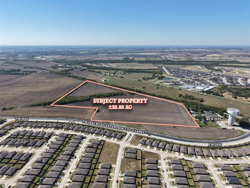 This ±38.88-acre tract in Royse City, Texas, offers significant development potential for single-family, mixed-use, or commercial projects. The property provides excellent visibility and access from nearby major roads, making it ideal for a variety of future uses.

Positioned within a rapidly growing North Texas corridor, the site benefits from proximity to key regional markets, including Rockwall and Greenville, with strong connectivity to the Dallas-Fort Worth metroplex. Utilities are available, supporting seamless development opportunities.

This property is perfect for developers or investors seeking a versatile site with infrastructure access, flexible zoning potential, and exposure to the region’s expanding residential and commercial markets.