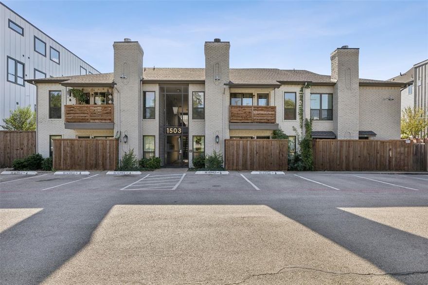 Meticulously maintained one-story, ground-floor condo in a quiet, well-kept community ideally situated near Uptown, Downtown, Lower Greenville, and Henderson—all within walking distance to some of Dallas’s best dining and entertainment. A gated entry through the charming courtyard and pool area leads you to this inviting home featuring 1 bedroom, 1 bath, 1 living area, and a reserved parking space in the rear.

Inside, enjoy an updated bathroom with granite counters, a functional kitchen with breakfast bar, newly installed granite countertops, and a refrigerator that conveys. The cozy living area offers a wood-burning fireplace, while the fenced private patio overlooks the sparkling pool—perfect for relaxing or outdoor dining.

This move-in ready condo presents a wonderful opportunity in a dynamic, high-growth area, ideal for a student, first-time buyer, or anyone seeking low-maintenance living in a prime location. Schedule a showing today and don’t miss this great find!