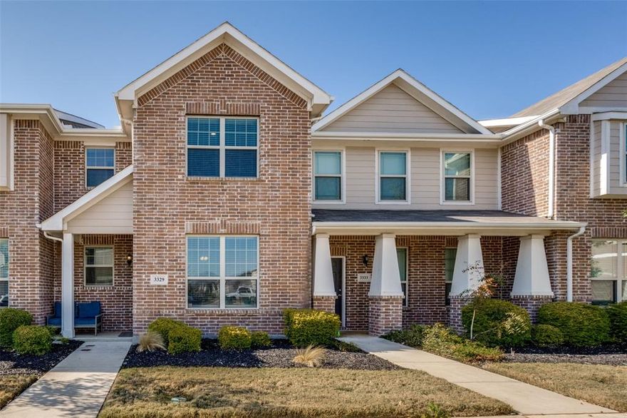 Step into modern comfort with this spacious, like-new townhome featuring stylish vinyl plank flooring throughout the main level. The open-concept kitchen flows seamlessly into the living room, creating an inviting space perfect for entertaining or relaxing at home. The primary bedroom boasts a generous sitting area, a massive walk-in closet, and a private ensuite bathroom. Two additional bedrooms offer plenty of versatility for family, guests, or a home office. Laundry room with storage is also conveniently located upstairs. Community offers beautiful green spaces and covered cooking pavilions. This home is conveniently located in North Denton, close to Rayzor Ranch retail center, I-35, North Lakes Park, and schools.