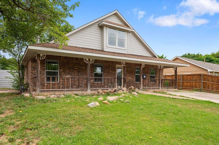 PRICE DROP!! MOTIVATED SELLER!!! Discover the charm and convenience of this delightful two-story home, nestled in a quaint neighborhood in Arlington, TX.Sitting on a .16-acre lot, this 2007-built A-frame home boasts an inviting presence with its covered front porch, ideal for relaxing and enjoying the neighborhood's serene ambiance. The exterior displays a rustic feel, complemented by a concrete drive extending to the rear of the property, offering ample parking space. Offering three bedrooms and 1.5 baths, this residence is designed to accommodate diverse lifestyles, fostering an environment of comfort and ease. Step inside to find a functional, open-concept living area that invites natural light, enhancing the home's warm and cozy atmosphere. The kitchen, equipped with a central island, many cabinets and a huge pantry to the left, allows for plentiful storage and counter space for culinary enthusiasts. Additionally, there is a room for your dining area, and a second space to serve as an office, or flex space. The upstairs is one large open room, allowing the space to become anything your mind can imagine. Underneath the staircase is more storage space. Strategically located, this property is a mere walk from Berry Elementary School and just minutes away from key attractions such as AT&T Stadium (1.6 miles), Globe Life Park Stadium (1.2 miles), and Texas Live(1.6 miles). Adventure seekers will appreciate the close proximity to Six Flags Over Texas (2.6 miles) and Hurricane Harbor(2.8 miles), ensuring endless family fun. With quick access to shopping, dining, and recreational facilities, this property places you at the heart of it all. Embrace the perfect blend of comfort and location with this enchanting Arlington home. Your next chapter begins here, amidst the vibrancy and convenience that define this great property.