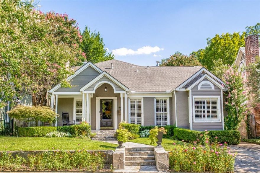 Highly sought after renovated 3 bedroom in HPISD. This beautiful warm home offers multiple living areas in addition to the generous formals. Renovated Kitchen with morning room, and breakfast nook. Huge Master bedroom with vaulted ceilings. Master bath boasts waterfall style shower, double vanity sinks, with separate tub & 2 enormous walk in closets. Warm cozy den has FP & wall of french doors opening to charming covered verandah & garden.Great location-- walking distance to elem. & Snider Plaza!