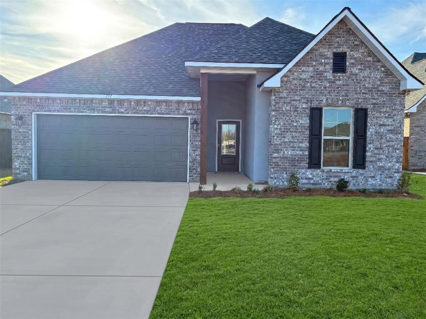 Awesome builder rate and closing cost assistance available (restrictions apply)!  

The TRILLIUM IV B in Cane's Landing community offers a 3 bedroom, 2 full bathroom, open and split design.

Features:  double vanity, garden tub, separate shower, and walk-in closet in the primary suite, primary closet goes through to the laundry room for added convenience, mud room with boot bench, a kitchen island overlooking the living room, spacious walk-in pantry, covered rear porch, recessed can lighting, ceiling fans in the living room and primary bedroom are standard, smart connect wi-fi thermostat, smoke and carbon monoxide detectors, post tension slab, landscaping, architectural 30-year shingles, and more!  

Energy Efficient Features:  a tankless gas water heater, a kitchen appliance package, low E tilt-in windows, and more!