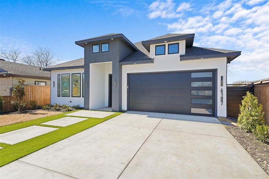 WELCOME to YOUR MODERN DREAM HOME! Come fall in Love with this Unique & Beautiful TURN-KEY ready NEW CONSTRUCTION HOME! This beauty is designed with a spacious, functional floorplan perfect for modern living featuring 4 bedrooms, 2 luxurious full bathrooms, 2 living areas and 2 dining areas offering flexibility for entertaining, working from home or multi-generational living. The open-concept layout seamlessly connects the main living spaces, creating a bright and inviting atmosphere. The thoughtfully designed & fully equipped Gourmet Kitchen with Stainless Steel Appliances flow into the dining and living areas perfect for gatherings and everyday comfort. Step outside to enjoy sipping on your favorite drink on your very own oversized covered patio overlooking a spacious landscaped backyard ideal for all your outdoor entertaining, relaxing evenings or future customization. Too many upgrades to list (gas cooktop, SS appliances, irrigation system, synthetic turf in front yard, etc.)! Great location near Trinity Groves with easy access to Medical District, walking trails, shopping & dining destinations and a convenient commute to DFW & Love Field Airports. Enjoy the best of city living with nearby amenities while nestled in a growing and vibrant area. Don’t miss this exceptional opportunity to own a brand-new home in the heart of Dallas! Home is Priced to Sell, Seller can help with $7,500 towards closing costs. Hurry Send your offer Today!