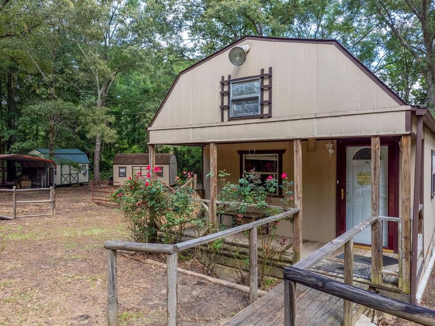 7 acres with a home, barn and outbuildings. If you're looking for a place to homestead, this is it! This 1 bed 2 bath home has 1420 sf of space, a loft, a deck and walkway with a covered area to enjoy sipping a cup of coffee, cooking out or just enjoying being in the country. The home is perfect for living in, or living in while you build your dream home. There is a carport, rv parking, storage buildings and a barn already on the property. Located in the country but not far from town. You can be in Gladewater, Gilmer, Longview or Tyler within minutes. Don't miss this opportunity to enjoy country living at its best!