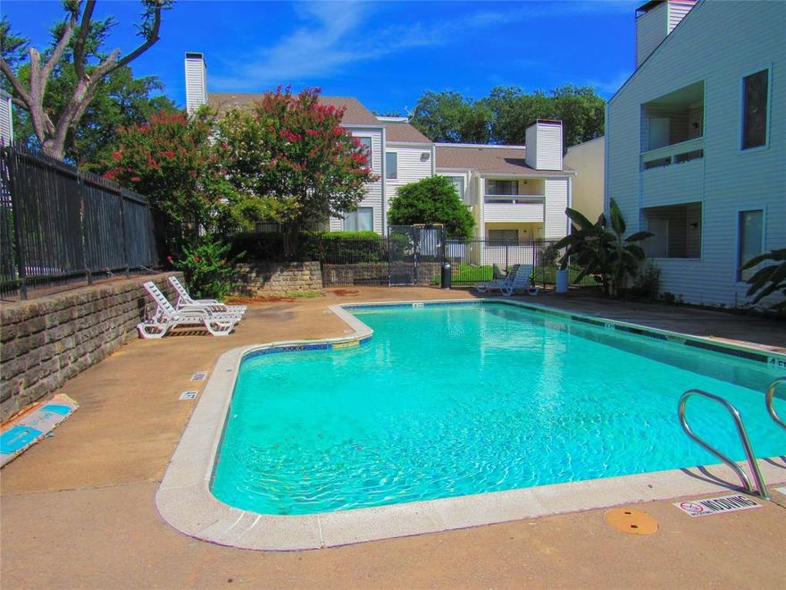 This charming second story unit of the Copper Run Condominium community features a stylish fireplace and big bright windows that open up to a private balcony overlooking the pool. There is an in unit washer and dryer, multiple storage closets. The unit offers a ensuite bathroom and spacious walk in closet. This community is located in a fabulous area that is not only walking distance to the Sopac Trail, Presbyterian Hospital, the Dart Station, but also many trendy restaurants and shopping! Easy access to major roads like Central Expressway and Greenville Avenue. All information is believed to be accurate but must be verified by buyers or buyer's agent, including all measurements and schools.