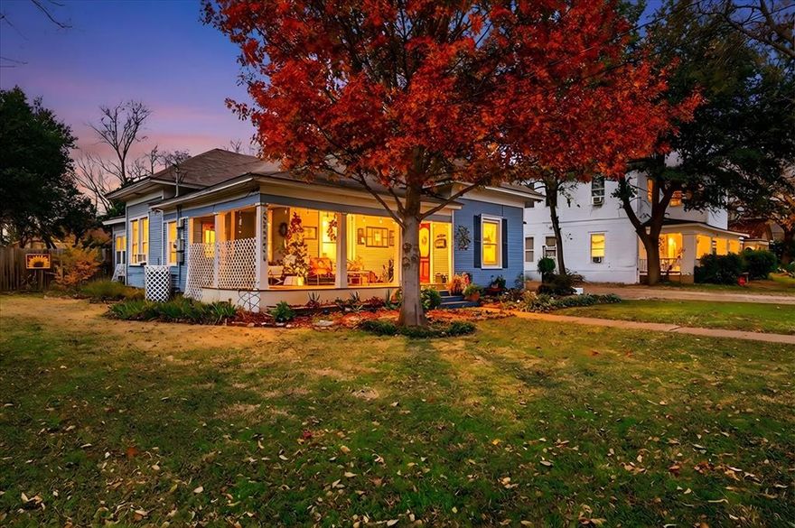 Welcome to 1309 N Austin Street! A warm and inviting 3-bedroom, 2-bath home filled with vintage character, lots of natural light and nestled on an oversized tree-shaded lot in the heart of Denton. The LOCATION is exceptional—just one block from Texas Woman’s University and walking distance to the square, making it perfect for anyone seeking convenience and old Denton vibe. This well-loved property features a huge covered front porch perfect for relaxing, greeting neighbors, or enjoying quiet mornings outdoors. Inside, you’ll find beautiful wood floors and timeless details throughout. One of the bedrooms showcases original shiplap walls, adding a touch of vintage charm that’s hard to find today.  Step outback to a beautifully maintained yard complete with a deck ideal for entertaining, lots of perennials, plus an above-ground pool for cooling off during Texas summers. The large backyard is a true retreat! The original one-car garage now serves as a handy storage building offering extra space for tools, hobbies, or seasonal items. This property blends classic character with everyday comfort—an ideal find for anyone looking for a home with personality, space, and a great Denton location. Just steps from TWU and walking distance to the square, restaurants, shops, and parks.  Make this HOME yours!