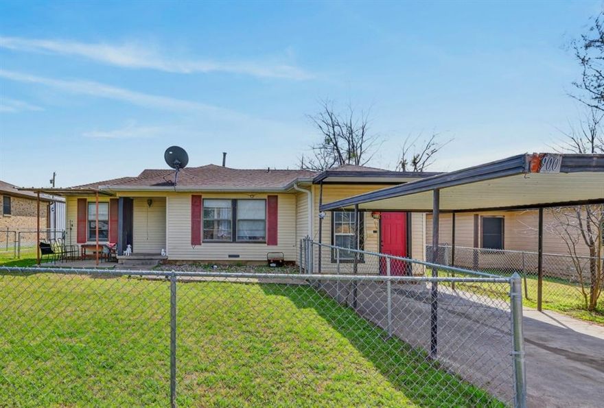 Charming home with a big backyard and great potential. This 3 bedroom, 1.5 bath property sits on a spacious, fully fenced lot just minutes from everything Mineral Wells has to offer including shopping, dining, schools, churches, and local amenities.

A welcoming front porch and cheerful curb appeal invite you in, while recent updates including newer flooring and all new drain lines add value and peace of mind. The roof was replaced in 2022 with a 30 year shingle, offering long term durability.

The large backyard provides plenty of room for pets, play, gardening, or simply enjoying a quiet Texas evening outdoors.

Previously tenant occupied, the home also offers strong potential for investors looking for rental income, while still being a great option for a buyer ready to make it their own.

Additional features include a 2 car carport and a storage building for extra storage or workspace.

Whether you are searching for a comfortable home or a smart investment opportunity, this property offers both charm and potential.

No showings until March 31st.  Tenant occupied until then.  Please do not disturb tenant.