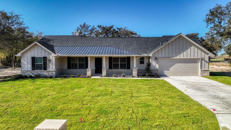 Brand-New Gold Series Home on 2 Acres in Poolville, TX
Enjoy the charm of country living in this brand-new John Hunter Home Builders’ Gold Series home, perfectly set on 2 private acres in Poolville. Offering 3 bedrooms, 2 bathrooms, and 1,664 sq ft, this modern farmhouse combines timeless style with quality finishes for everyday comfort.

The kitchen features leathered granite countertops, providing a durable and stylish work surface, while the open living area centers around a hand-laid, floor-to-ceiling stone fireplace with a stone hearth a cozy focal point for gatherings.

Outside, you’ll love the professionally landscaped yard with full sod and irrigation, along with a concrete driveway that enhances both function and curb appeal. This home is on a private water well with excellent water quality and includes a 1-2-10 builder warranty for peace of mind.


Ask about available builder incentives and make this beautiful new home yours!