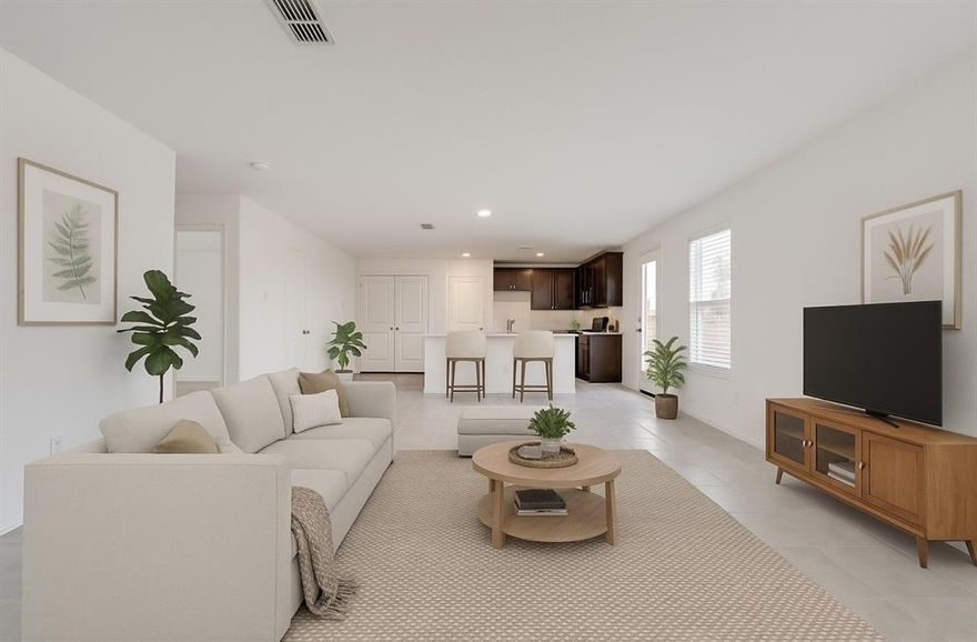 Charming single story home situated in The Preserve at Honey Creek, McKinney. This property boasts a classic layout, featuring tile flooring in huge living area with brand new LVP installed in the spacious bedrooms. The gourmet kitchen is equipped with a gas cooktop, dishwasher and microwave. An open concept design seamlessly integrates the family room, dining area, and modern kitchen. Three bedrooms, including the master retreat offers a private bathroom and spacious walk-in closet. Residents enjoy the proximity to the Amenity Center, featuring a refreshing Lazy River, Clubhouse, trails, playground and community pool for those hot summer days!! The fully sodded yard includes a sprinkler system and privacy fence. Conveniently located near schools, shopping, and HWY 75. This property is within the McKinney ISD.