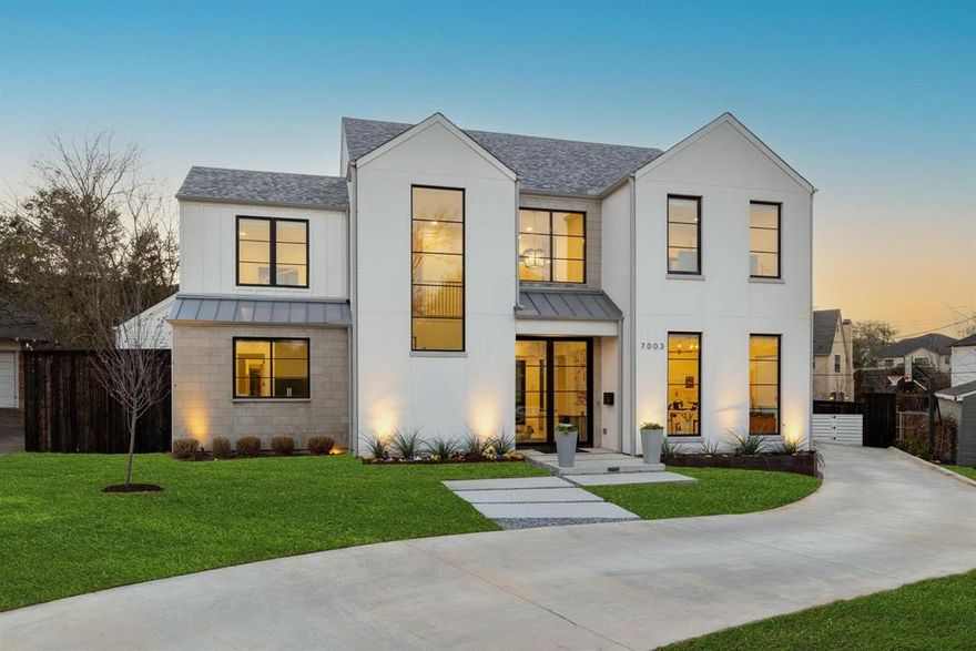 Positioned on .3 acre lot atop private cul du sac in the heart of Lakewood, this custom home leaves no detail overlooked. Note 6in white oak floors, museum finish walls & luxe tile & fixture selects. Kitchen boasts commercial grade Heston appliances, Wolf espresso machine, wine fridge and stylish sightlines to outdoor escape. Backyard oasis features turfed yard, endless patio with phantom screens, outdoor chef kitchen, pergola, professional landscape & sparkling pool-spa. Downstairs primary bedroom continues on to spa bath, his & hers closets & attached laundry. Additional guest bed down allows privacy for guests. 3 additional bedrooms up feature beautiful en suite baths & abundant storage. Live large with open entertainment room with treetop views & additional flex space with impactful design. A short stroll to Lakewood Park, 5 mins to White Rock Lake, easy access to dining etc and entrance to Blue Ribbon Lakewood Elementary, this has everything you could want in a sophisticated home.