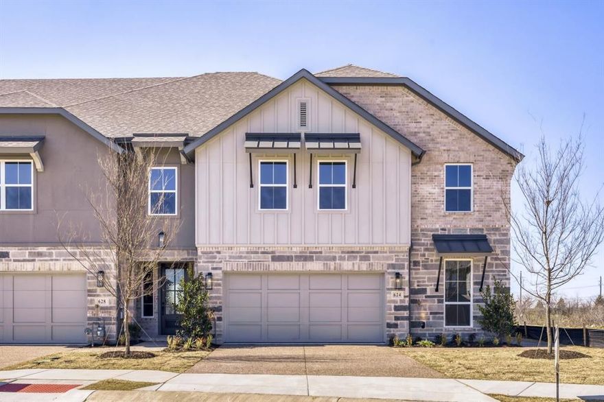 This beautiful townhome, built by renowned builder American Legend Homes, is located in the highly sought-after Castle Hill Master-planned community in Lewisville, Tx. Featuring 4 spacious bedrooms, 3 full baths, game room and 2 car garages, this home merges the comforts of single-family living with the low-maintenance lifestyle of a townhome.  The main bedroom offers a peaceful retreat with plenty of natural light and access to a balcony off the back of the home.  The open-concept living area is filled with natural light, thanks to the floor-to-ceiling windows, customized with wood floors downstairs and a cozy electric fireplace. The heart of the home is its state-of-the-art kitchen, perfect for everyday cooking and entertaining. With high-end appliances, quartz countertops, custom cabinets and a functional layout, this kitchen will impress the most discerning chefs.  Enjoy movie nights and endless fun with the dedicated game room, providing the ultimate space for relaxation and entertainment.  Whether you're hosting gatherings or enjoying quiet moments, this townhome offers a perfect blend of luxury, comfort and convenience, all within the prestigious Castle Hills Northpointe community.  This townhome backs to open space.