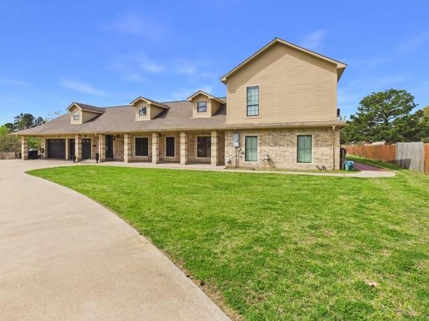 Spacious and versatile, this approximately 9,000 sq ft home offers 8 bedrooms, 4 bathrooms, and room for everyone! Perfect for large or multi-generational families, this property features multiple bonus spaces that can easily serve as additional bedrooms, offices, or extra living areas. The heart of the home is the expansive kitchen, complete with a large island, walk-in pantry, eat-in bar, and abundant cabinet space. All appliances convey, including a built-in double oven, standalone range, built-in microwave, dishwasher, and two refrigerators. Multiple dining areas provide plenty of space for hosting and everyday living. Enjoy comfort and efficiency with central electric heat and air, plus six upstairs mini-split systems for customizable, zone-controlled comfort. Cozy up to one of the three propane gas fireplaces throughout the home. The oversized primary suite is a true retreat, featuring two separate walk-in closets, a deep jetted soaking tub, extra-large walk-in shower, built-in vanity, and a spacious bathroom with an attached private laundry room. In addition, the home offers two more laundry areas—one upstairs and one downstairs—for ultimate convenience. Step outside to your own private oasis situated on 1 acre, featuring a large fenced backyard perfect for entertaining. Enjoy the in-ground pool, separate kiddie pool, and a covered hot tub area for year-round relaxation. The property also includes a 2-car garage, wood privacy fence, and a circular drive for easy access and added curb appeal. Conveniently located just outside the loop with quick access to town, this one-of-a-kind property offers space, flexibility, and endless possibilities!