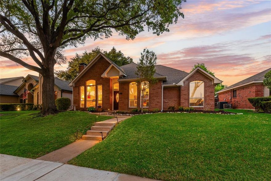 Welcome to this beautiful 4-bedroom home in Carrollton’s desirable Meadow Ridge community, zoned in the highly-rated Hebron High School feeder pattern. This single-story home offers comfort, style, and an unbeatable location. The spacious ceiling heights and abundant natural light show off the 2,218 square feet of well-designed space. The cozy living room flows seamlessly past a formal dining area and into the spacious kitchen and breakfast nook, all overlooking the backyard oasis. An oversized island with breakfast bar and an adjacent second living space is perfect for preparing large meals and entertaining. The private primary suite includes dual vanities, a jetted tub, and a separate shower, while a flexible fourth bedroom works perfectly as an attached home office, nursery, or private sitting area. Enjoy your own private back yard retreat with a sparkling in-ground pool, beautiful landscaping, and plenty of patio space for outdoor dining and entertaining. Greenstone's perfect location is within 5 miles of top destinations like Grandscape, Arbor Hills Nature Preserve, and countless shopping and dining options. Commuting is a breeze with access to George Bush Turnpike, Dallas N Tollway, Sam Rayburn Tollway, and all conveniences within minutes.