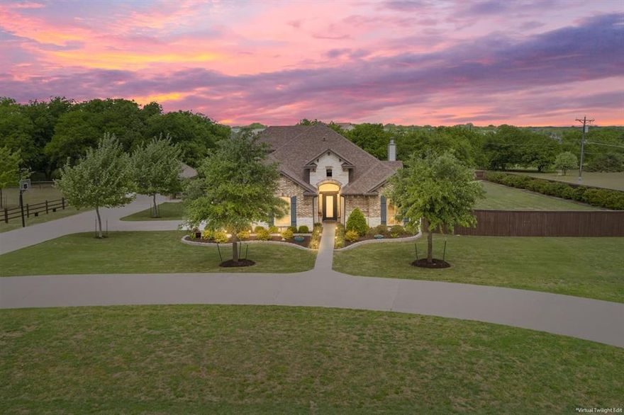 Homes like this don’t come around often, a true neighborhood setting where every property sits on 2+ acres, giving you room to breathe and enjoy your own space. This 4-bed, 3.5-bath home brings together thoughtful design, high-end upgrades, and outdoor living that truly sets it apart. From the moment you walk in, you’ll notice how open, bright, and welcoming it feels — with natural light pouring into the main living area and a gas fireplace creating the perfect place to gather. The kitchen is designed for real life and entertaining, completely open to the living and dining spaces, with custom cabinetry, generous counter space, and a large island where everyone naturally ends up. Whether it’s busy mornings or hosting friends, this space makes it easy. The primary suite is isolated on the main level and is almost double the size you would expect, offering a quiet, private retreat, a spa-like bathroom, and plenty of closet space. The main level also includes 2 more bedrooms, a full bathroom, and a guest half bathroom.  Upstairs, you’ll find an additional bedroom plus a dedicated theater room — perfect for movie nights, game days, or just having a fun space to unwind. But what truly makes this home special is what’s waiting outside. The backyard feels like your own private resort, complete with a heated pool and spa, an expansive deck, and a fully equipped outdoor kitchen that’s ready for year-round gatherings. From summer pool days to cozy evenings under the lights, this is a space you’ll never want to leave. The details here matter — mature landscaping, custom lighting, a circle drive for added convenience, plus both an attached 2-car garage and a detached 2-car garage for extra space and flexibility. With upgrades like spray foam insulation, a water softener system, updated HVAC, and a brand new roof in 2025, this home is as efficient as it is beautiful.This isn’t just a home — it’s a lifestyle. A place to relax, entertain, and enjoy every day just a little more.