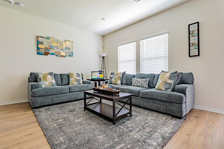 Step into this well-designed 2-bed, 2-bath home offering 1,099 square ft of functional living space. Built in 2023, the open-concept floor plan connects the kitchen, dining, and living areas, creating a bright, comfortable environment. The kitchen features a large island, pantry, and abundant cabinetry, with the dining area opening to a covered patio for additional outdoor space.

The primary suite is located just off the family room and includes a private bath and walk-in closet. A secondary bedroom and full bath near the entry provide flexibility for guests, work-from-home, or additional storage needs. The home also includes a utility room and a 2-car garage.

Located in Princeton’s Ranger Crossing community and priced at $224,000, this 2023 build offers modern features and a smart layout close to schools, shopping, and local amenities.