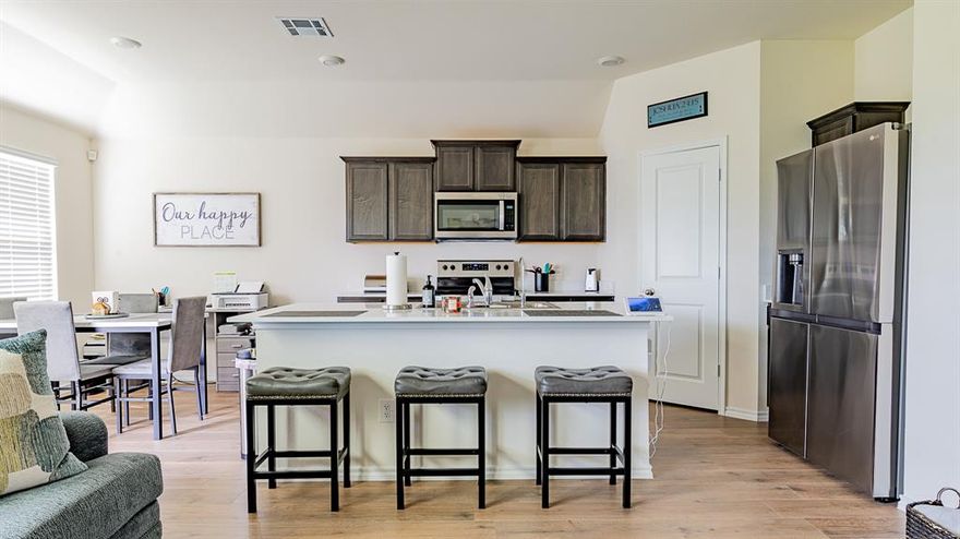 Step into this well-designed 2-bed, 2-bath home offering 1,099 square ft of functional living space. Built in 2023, the open-concept floor plan connects the kitchen, dining, and living areas, creating a bright, comfortable environment. The kitchen features a large island, pantry, and abundant cabinetry, with the dining area opening to a covered patio for additional outdoor space.

The primary suite is located just off the family room and includes a private bath and walk-in closet. A secondary bedroom and full bath near the entry provide flexibility for guests, work-from-home, or additional storage needs. The home also includes a utility room and a 2-car garage.

Located in Princeton’s Ranger Crossing community and priced at $224,000, this 2023 build offers modern features and a smart layout close to schools, shopping, and local amenities.