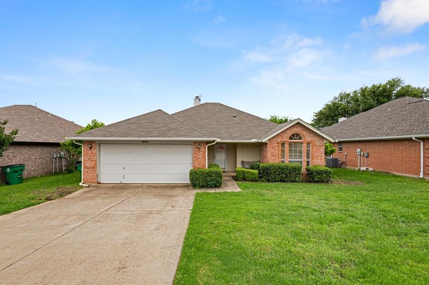 Charming and well-maintained 3 bedroom, 2 bathroom home offering 1,422 square feet of comfortable living space. This inviting home features a cozy fireplace in the living area, creating the perfect space to relax and gather. The functional layout features a split floor plan with the primary suite on one side of the home and and the guest rooms on the other. The spacious laundry room has plenty of storage for everyday convenience. Step outside to enjoy the private backyard, ideal for entertaining, pets, or simply unwinding in your own peaceful outdoor space. A wonderful opportunity for comfortable living in a home that feels warm and welcoming!