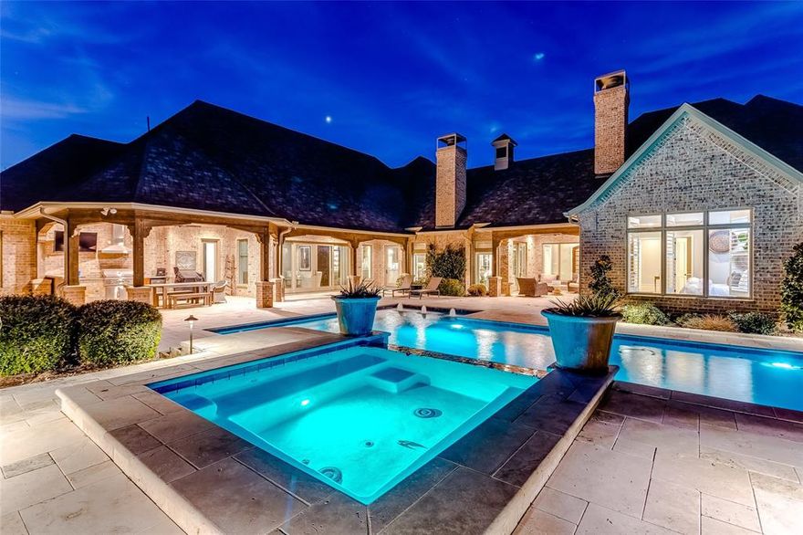 Sophistication meets serenity in this impeccably designed one-story home, nestled in a 24-7 guarded and gated golf community within the highly acclaimed Argyle ISD, and just minutes from Liberty Christian School. This vibrant neighborhood offers a socially active lifestyle, lush green lawns, mature trees, and breathtaking star-filled night skies—a peaceful country retreat near the city!  Step inside to an open-concept floor plan that seamlessly blends elegance and functionality. The gourmet kitchen is a chef’s dream, featuring two dishwashers and high-end finishes. Off the kitchen you'll find an enclosed climate-controlled wine storage room for your valued wine collection.  The home also boasts two laundry rooms, an oversized secluded office, a game room, and a media room—perfect for entertainment and every day convenience.  For fitness enthusiasts, an exercise room over the garage provides a private space to stay active. Just outside you'll find the perfect sanctuary at the end of a long day where you can enjoy a beverage by the fireplace as the sun goes down.  Every corner of this home showcases designer touches and meticulous attention to detail, including TWO tankless water heaters, a Tesla charger in the garage, spray foam insulation in the attic, surge protectors throughout the house, a reverse osmosis water filtration system, and a Generac home generator.  You won't believe this one—it’s a must-see! Don't miss the chance to call this extraordinary property home. Schedule your private tour today!