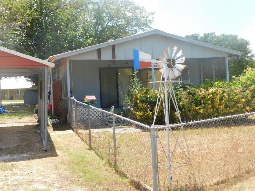 This cabin is located across the street from beautiful Lake Proctor.  It is a small quaint home that does need some TLC but still has many years of good use left.  There are  two bedroom and on bath along with a small but useful kitchen. There is an carport for you car and storage building for your toys, along with plenty of room to park you RV if you like.  This place is located near DeLeon and Comanche and only a short drive from the DFW area. As mentioned earlier it does need work but could be brought back to it glory and used for years to come.

Come on down and take a look at the place and make it your own.