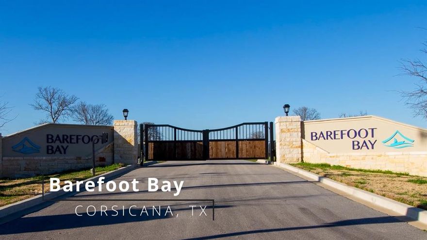 Exceptional waterfront opportunity on Lake Halbert! This stunning 1.30 -acre lot offers over 231 feet of prime lake frontage, providing expansive views and direct access to the water. Located in the exclusive, gated Barefoot Bay community, this property combines privacy, natural beauty, and resort-style amenities—just minutes from Corsicana and a short drive to the DFW Metroplex. Build your dream retreat and enjoy community features such as a luxurious clubhouse with kitchen and lounge, sparkling pool, fully equipped fitness center, and a scenic viewing deck overlooking the lake. Outdoor recreation abounds with a dock and available boat slips, community fire pit and beautifully landscaped green spaces. Whether for weekend getaways or your forever home, this lot offers the ultimate in lakeside living, with unmatched space, lifestyle, and 231+ feet of waterfront waiting for your vision.