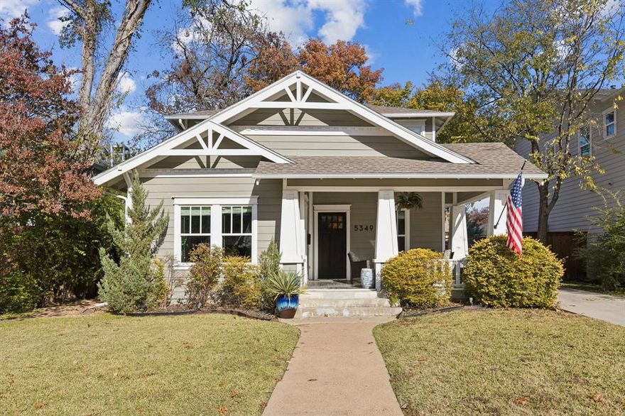 Located in the heart of the Vickery Place Historic District, this beautifully renovated two-story Craftsman-style home sits on an oversized 50x160 lot and seamlessly blends historic charm with modern updates. Taken to the studs in 2016, the home offers an open-concept floor plan, updated systems, and timeless architectural character throughout.

A welcoming covered front porch opens to a light-filled living area featuring vaulted ceilings, reclaimed hardwood floors, and a marble-accented fireplace with shiplap surround. The flexible layout allows for an easy dining setup on either side of the living space, offering versatility for both formal and casual entertaining.

The living space flows effortlessly into a custom chef’s kitchen designed for everyday living and entertaining, complete with dual islands, quartz countertops, high-end stainless steel appliances, wine refrigerator, full-size double-door refrigerator, and abundant storage. A charming breakfast nook with French doors opens to an expansive outdoor deck, deep private backyard, and two-car garage, creating a true indoor-outdoor living experience.

The home offers exceptional flexibility with two primary suites and three fully updated bathrooms. The upstairs primary retreat features dual vanities and a luxurious marble shower and soaking tub, providing a spa-like escape.

With a timeless facade, modern functionality, and a prime East Dallas location near Lower Greenville, Knox-Henderson, and Downtown, this home delivers the perfect balance of character, comfort, and convenience.