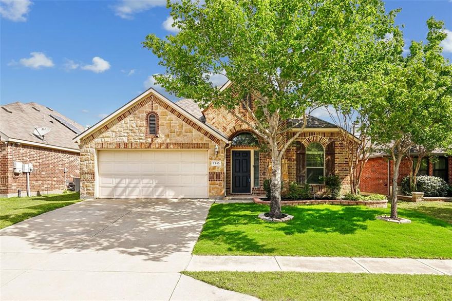 Don't miss this beautifully maintained single-story home in the highly acclaimed Northwest ISD offering the perfect blend of comfort, style, and functionality. Featuring three bedrooms, two bathrooms, and a desirable split-bedroom layout, the open-concept floor plan is designed for both everyday living and entertaining. The spacious living area accented with a beautiful stone wall overlooks the backyard and covered patio, creating the perfect space to relax or host guests. Laminate flooring flows throughout the home, with the exception of the primary closet, while ceiling fans add extra comfort throughout. The kitchen is equipped with stainless steel appliances, granite countertops, and a charming dining area highlighted by the stunning stone accent wall. A versatile flex space off the primary suite is ideal for a home office, playroom, gym, or could easily serve as a fourth bedroom. Conveniently located near I-35W and Highway 114, with easy access to Tanger Outlets, shopping, dining, and entertainment, this home truly has it all!