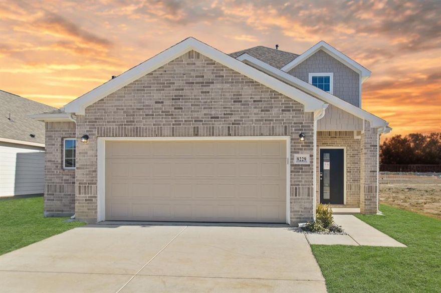 Welcome home to Rocky Creek Crossing in Fort Worth, TX. The Woodland is a thoughtfully designed, two-story new construction home that offers the space you need to live, gather, and unwind. With 4 bedrooms, 2.5 bathrooms, a game room, and a 2.5-car garage, this home provides flexibility for everyday living and room to grow. Inside, vinyl plank flooring flows throughout the first-floor common areas, paired with included privacy blinds to help your home feel complete from day one. The gourmet kitchen is designed to impress, featuring 42-inch cabinetry, granite countertops, stainless-steel appliances, and an open layout that connects seamlessly to the dining and family rooms—creating a welcoming space for meals, celebrations, and conversation. The first-floor Owner’s Suite offers a peaceful retreat with a charming bay window, granite countertops, a sizable shower, and a spacious walk-in closet. Upstairs, you’ll find additional secondary bedrooms—each with walk-in closets—and a versatile game room that’s perfect for relaxing, working, or entertaining. Step outside to enjoy the covered patio, ideal for morning coffee or evening gatherings. Located in the Rocky Creek Crossing community, this beautiful new home blends modern finishes, functional design, and comfortable living—an inviting place to settle in and feel right at home. Schedule your visit today!! *Please use Google Maps for the best driving directions. *